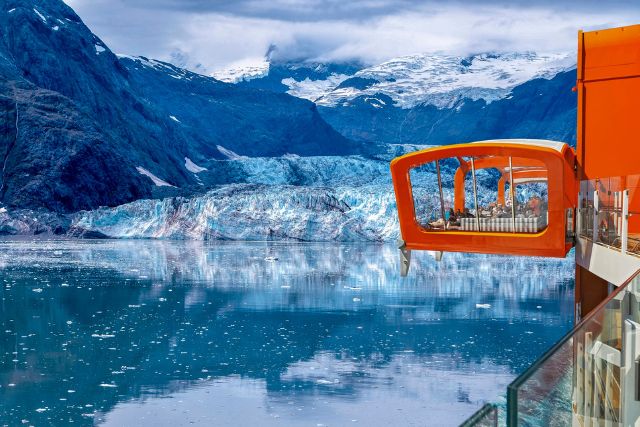 Celebrity cruise ship sailing in Alaska