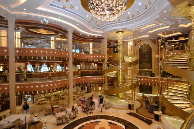 Interior atrium aboard a Celebrity cruise ship