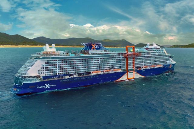 Celebrity cruise ship at sea